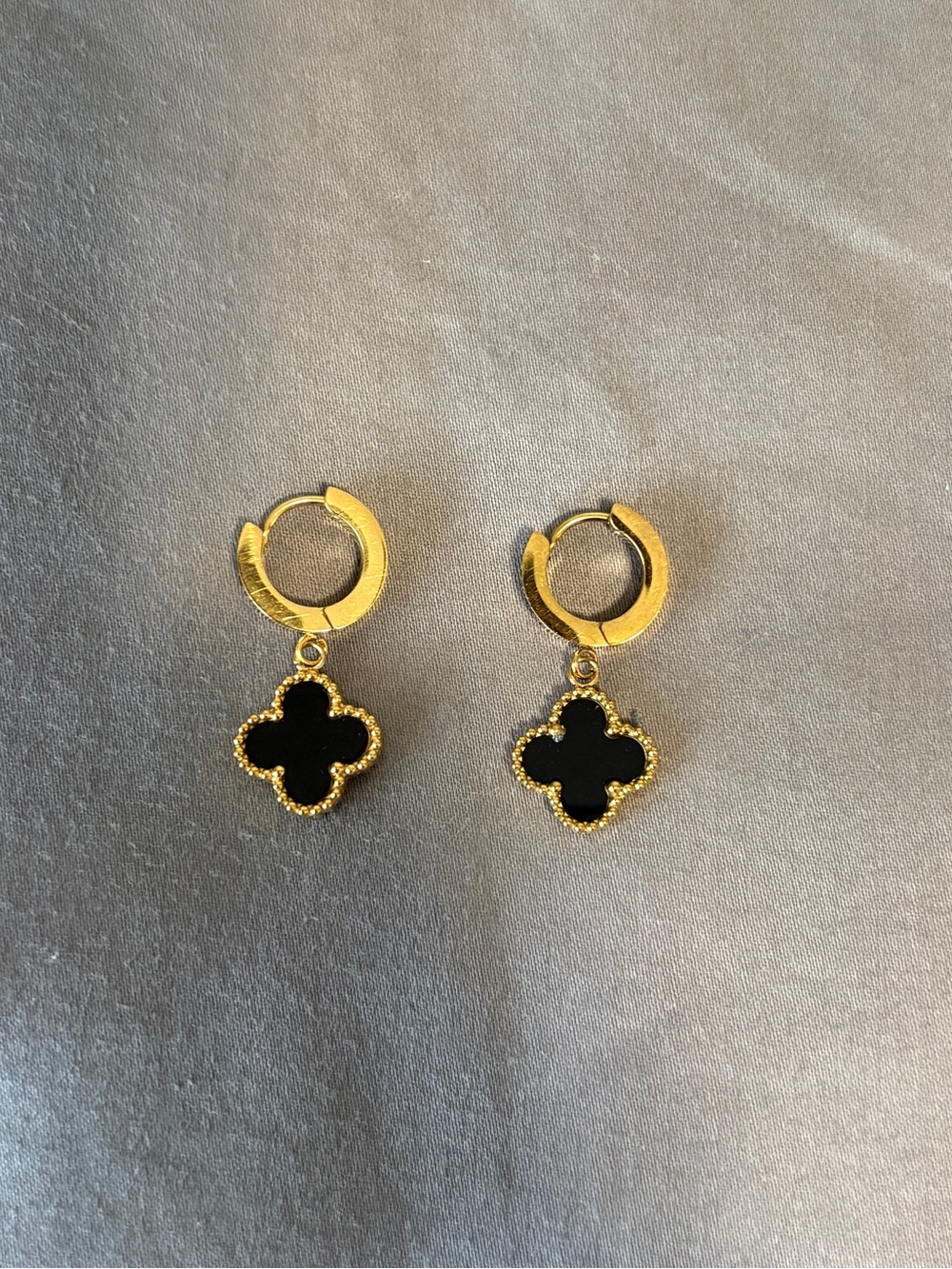 Beautiful Black Clover Earrings
